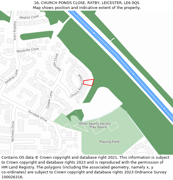 16, CHURCH PONDS CLOSE, RATBY, LEICESTER, LE6 0QS: Location map and indicative extent of plot