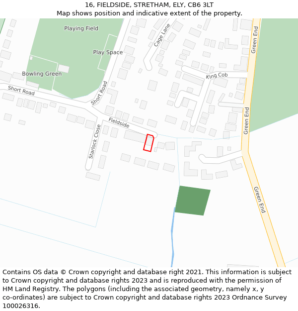 16, FIELDSIDE, STRETHAM, ELY, CB6 3LT: Location map and indicative extent of plot