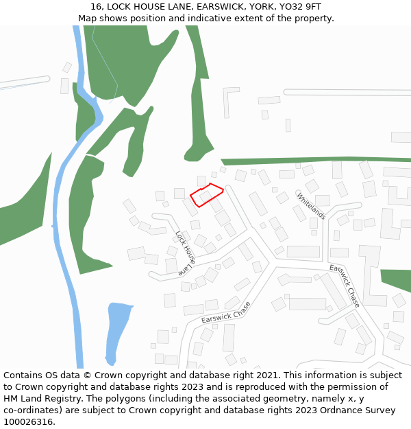 16, LOCK HOUSE LANE, EARSWICK, YORK, YO32 9FT: Location map and indicative extent of plot