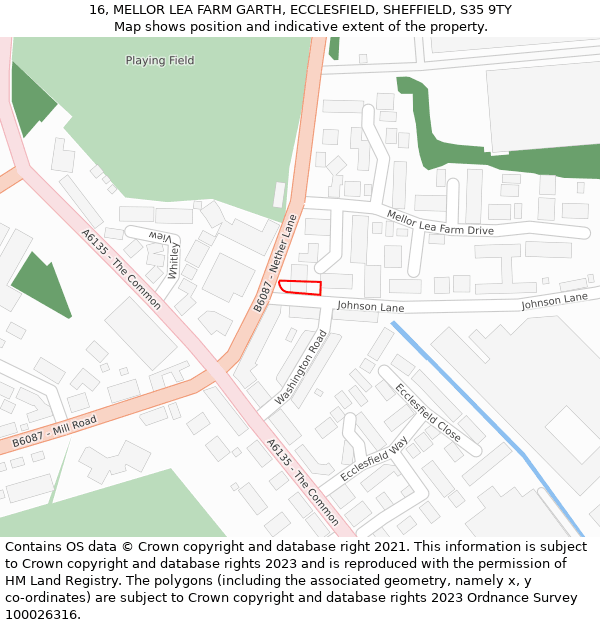 16, MELLOR LEA FARM GARTH, ECCLESFIELD, SHEFFIELD, S35 9TY: Location map and indicative extent of plot