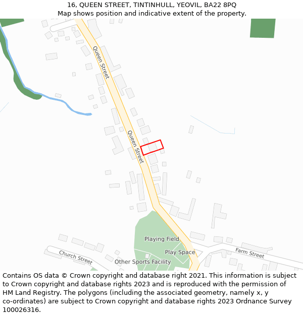 16, QUEEN STREET, TINTINHULL, YEOVIL, BA22 8PQ: Location map and indicative extent of plot