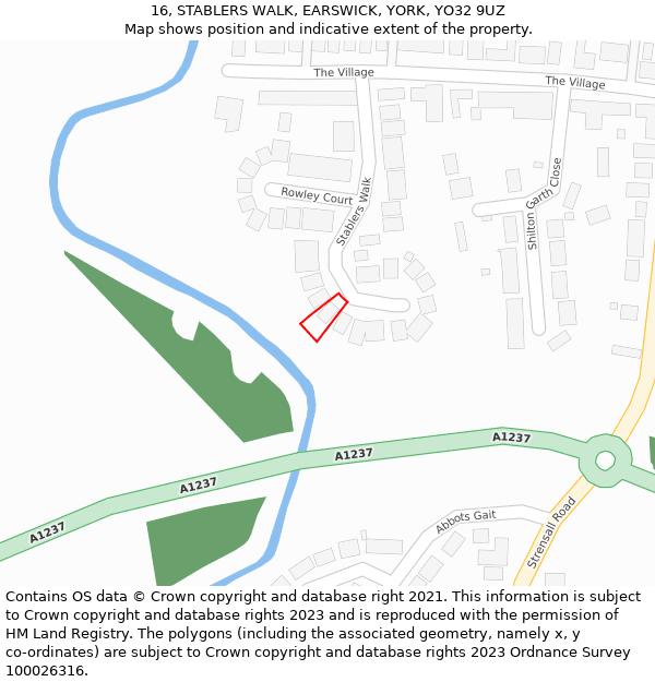 16, STABLERS WALK, EARSWICK, YORK, YO32 9UZ: Location map and indicative extent of plot