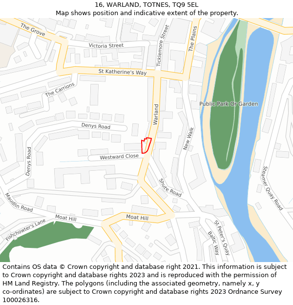 16, WARLAND, TOTNES, TQ9 5EL: Location map and indicative extent of plot