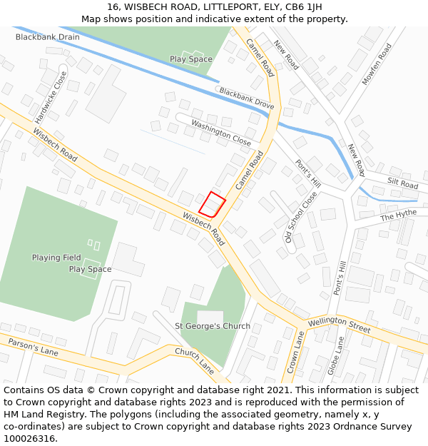 16, WISBECH ROAD, LITTLEPORT, ELY, CB6 1JH: Location map and indicative extent of plot