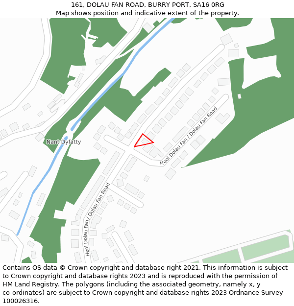 161, DOLAU FAN ROAD, BURRY PORT, SA16 0RG: Location map and indicative extent of plot