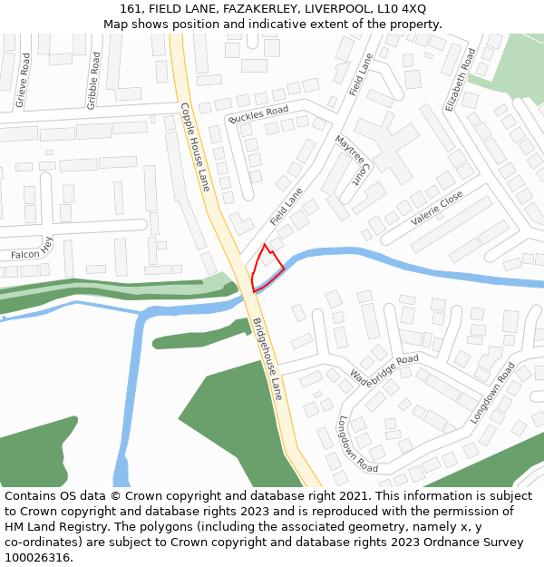 161, FIELD LANE, FAZAKERLEY, LIVERPOOL, L10 4XQ: Location map and indicative extent of plot