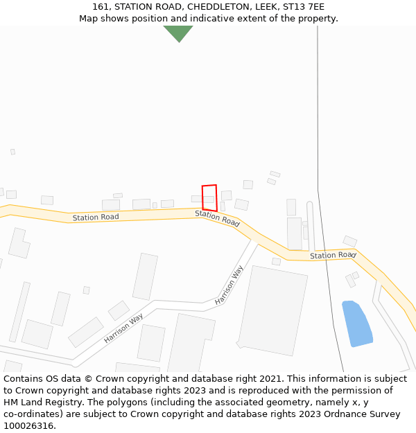 161, STATION ROAD, CHEDDLETON, LEEK, ST13 7EE: Location map and indicative extent of plot