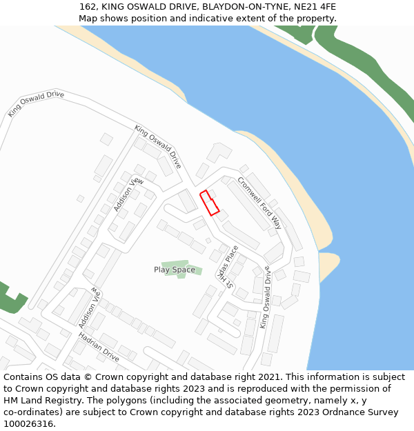 162, KING OSWALD DRIVE, BLAYDON-ON-TYNE, NE21 4FE: Location map and indicative extent of plot