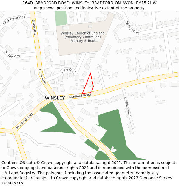 164D, BRADFORD ROAD, WINSLEY, BRADFORD-ON-AVON, BA15 2HW: Location map and indicative extent of plot