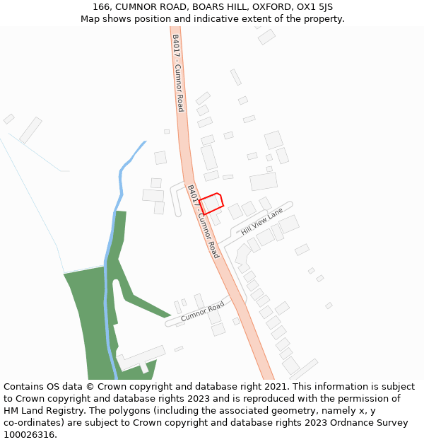 166, CUMNOR ROAD, BOARS HILL, OXFORD, OX1 5JS: Location map and indicative extent of plot