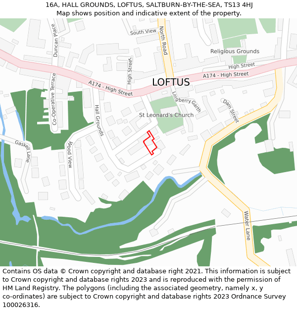 16A, HALL GROUNDS, LOFTUS, SALTBURN-BY-THE-SEA, TS13 4HJ: Location map and indicative extent of plot