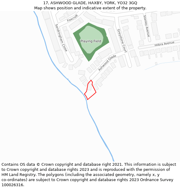 17, ASHWOOD GLADE, HAXBY, YORK, YO32 3GQ: Location map and indicative extent of plot