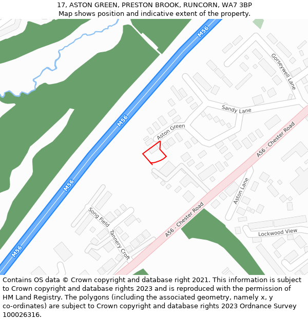 17, ASTON GREEN, PRESTON BROOK, RUNCORN, WA7 3BP: Location map and indicative extent of plot