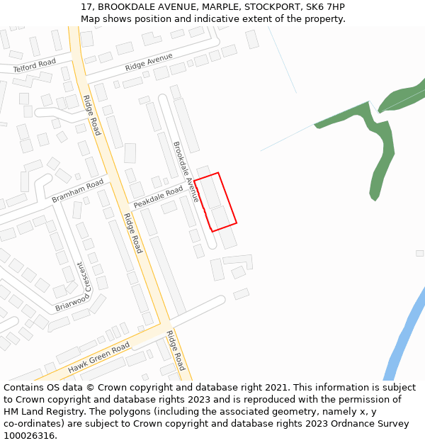 17, BROOKDALE AVENUE, MARPLE, STOCKPORT, SK6 7HP: Location map and indicative extent of plot