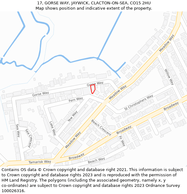 17, GORSE WAY, JAYWICK, CLACTON-ON-SEA, CO15 2HU: Location map and indicative extent of plot