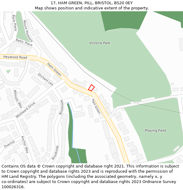 17, HAM GREEN, PILL, BRISTOL, BS20 0EY: Location map and indicative extent of plot