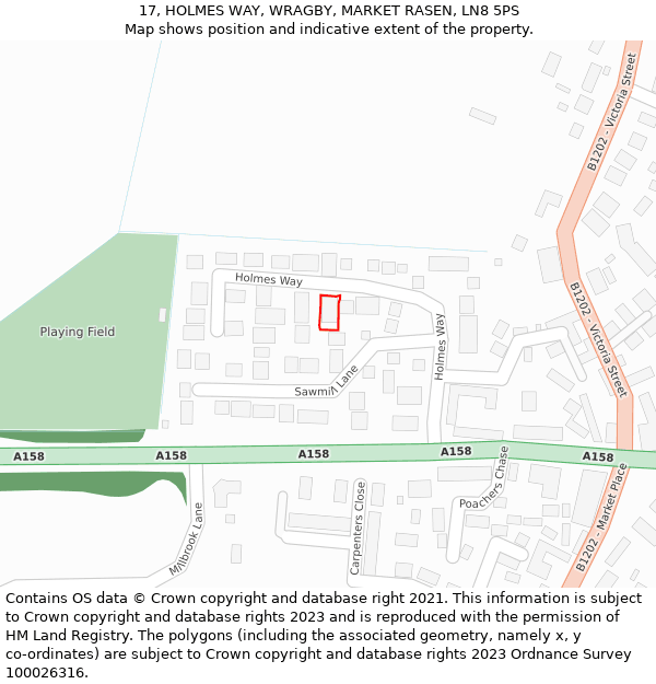 17, HOLMES WAY, WRAGBY, MARKET RASEN, LN8 5PS: Location map and indicative extent of plot