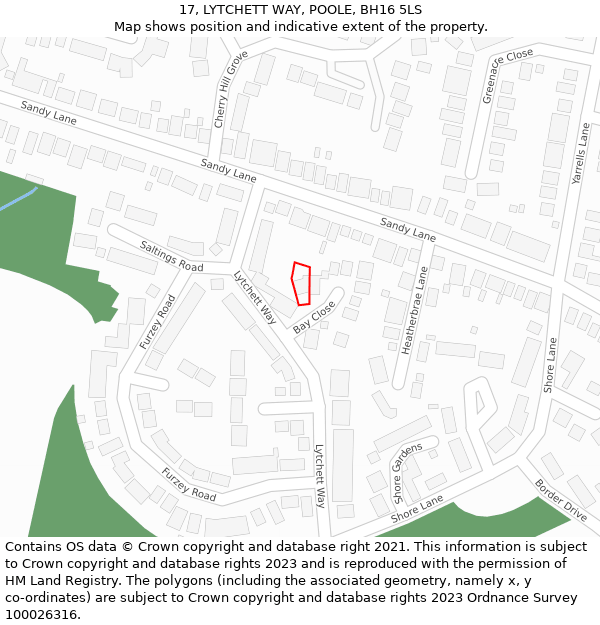 17, LYTCHETT WAY, POOLE, BH16 5LS: Location map and indicative extent of plot