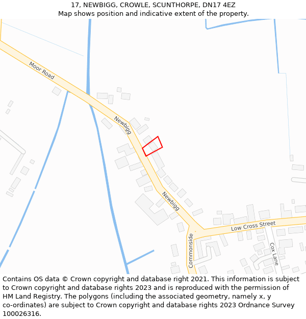 17, NEWBIGG, CROWLE, SCUNTHORPE, DN17 4EZ: Location map and indicative extent of plot