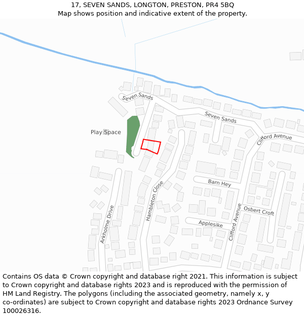 17, SEVEN SANDS, LONGTON, PRESTON, PR4 5BQ: Location map and indicative extent of plot