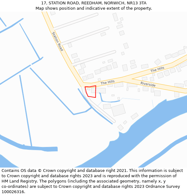 17, STATION ROAD, REEDHAM, NORWICH, NR13 3TA: Location map and indicative extent of plot