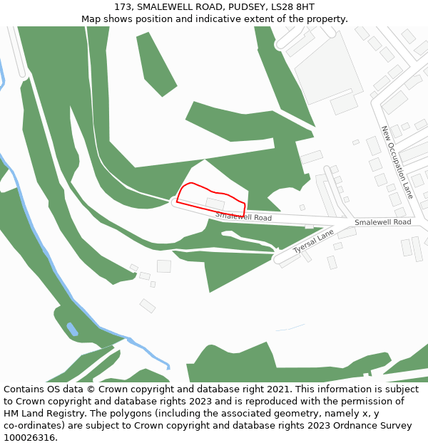 173, SMALEWELL ROAD, PUDSEY, LS28 8HT: Location map and indicative extent of plot