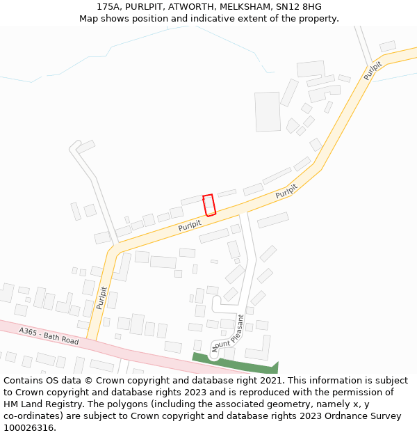 175A, PURLPIT, ATWORTH, MELKSHAM, SN12 8HG: Location map and indicative extent of plot