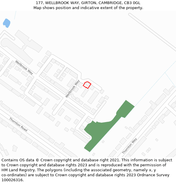 177, WELLBROOK WAY, GIRTON, CAMBRIDGE, CB3 0GL: Location map and indicative extent of plot