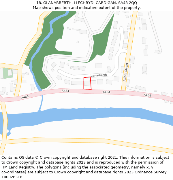 18, GLANARBERTH, LLECHRYD, CARDIGAN, SA43 2QQ: Location map and indicative extent of plot