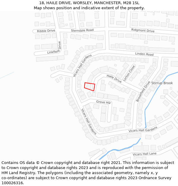 18, HAILE DRIVE, WORSLEY, MANCHESTER, M28 1SL: Location map and indicative extent of plot