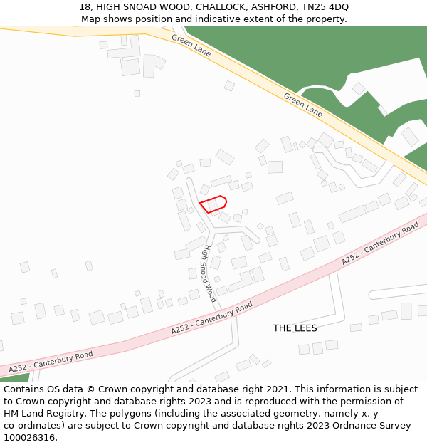 18, HIGH SNOAD WOOD, CHALLOCK, ASHFORD, TN25 4DQ: Location map and indicative extent of plot