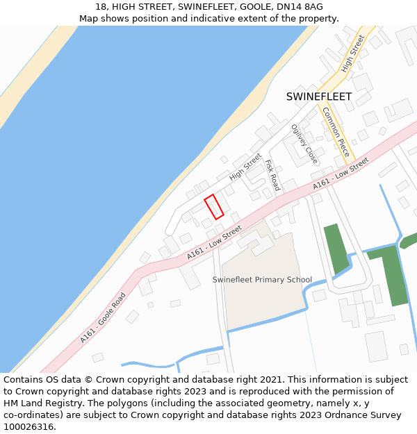 18, HIGH STREET, SWINEFLEET, GOOLE, DN14 8AG: Location map and indicative extent of plot