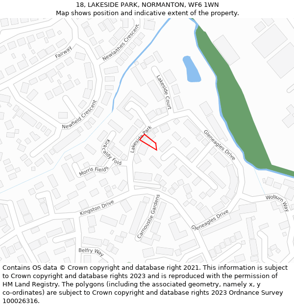 18, LAKESIDE PARK, NORMANTON, WF6 1WN: Location map and indicative extent of plot