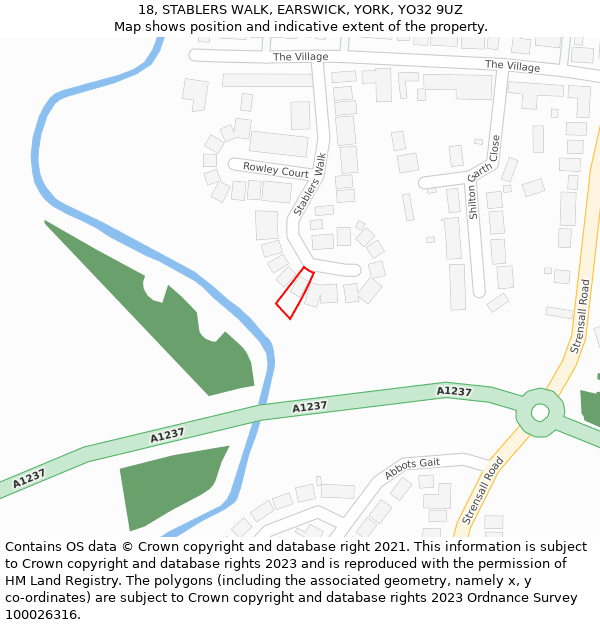 18, STABLERS WALK, EARSWICK, YORK, YO32 9UZ: Location map and indicative extent of plot