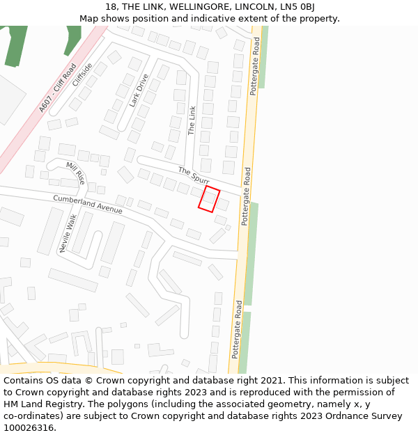 18, THE LINK, WELLINGORE, LINCOLN, LN5 0BJ: Location map and indicative extent of plot