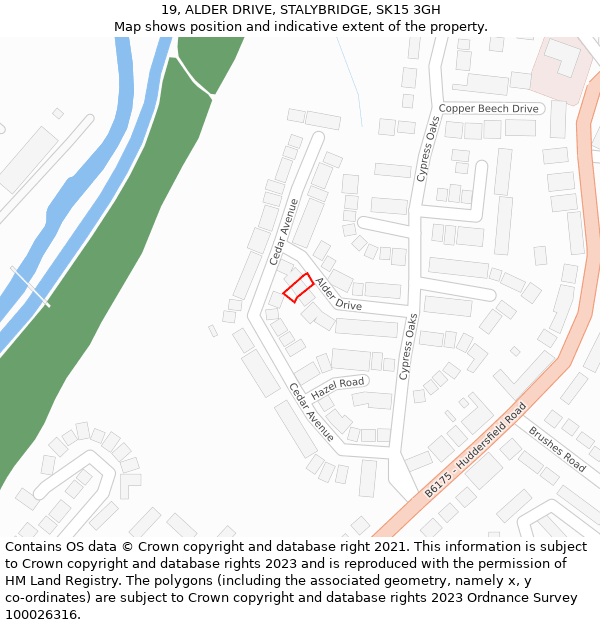 19, ALDER DRIVE, STALYBRIDGE, SK15 3GH: Location map and indicative extent of plot