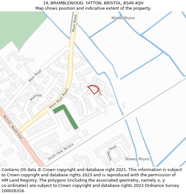 19, BRAMBLEWOOD, YATTON, BRISTOL, BS49 4QH: Location map and indicative extent of plot