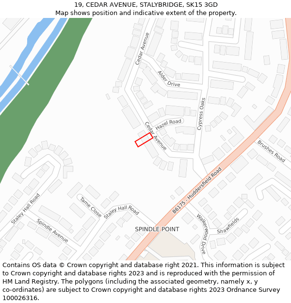 19, CEDAR AVENUE, STALYBRIDGE, SK15 3GD: Location map and indicative extent of plot