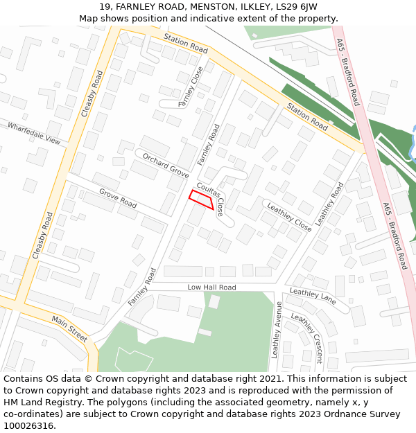 19, FARNLEY ROAD, MENSTON, ILKLEY, LS29 6JW: Location map and indicative extent of plot