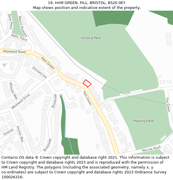 19, HAM GREEN, PILL, BRISTOL, BS20 0EY: Location map and indicative extent of plot