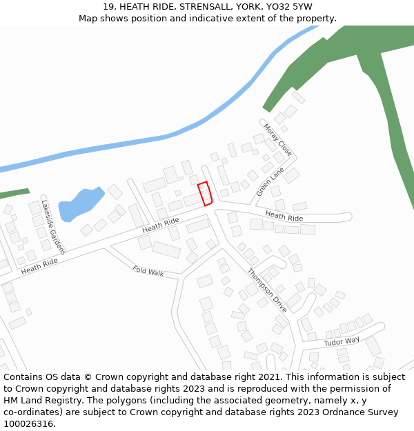 19, HEATH RIDE, STRENSALL, YORK, YO32 5YW: Location map and indicative extent of plot