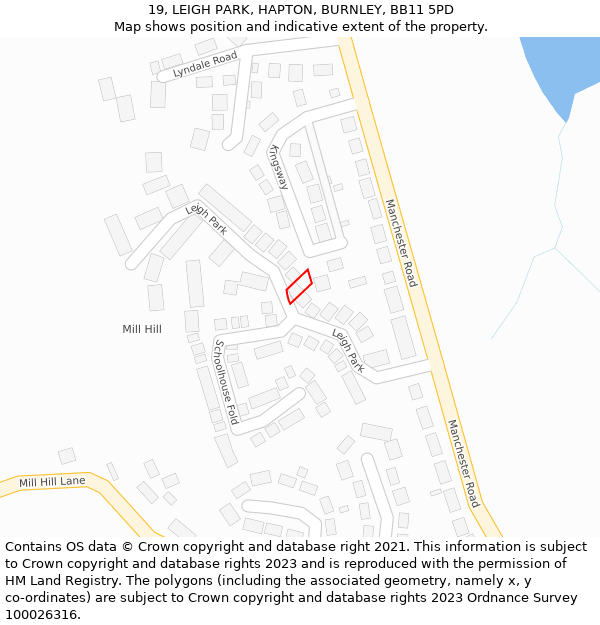 19, LEIGH PARK, HAPTON, BURNLEY, BB11 5PD: Location map and indicative extent of plot