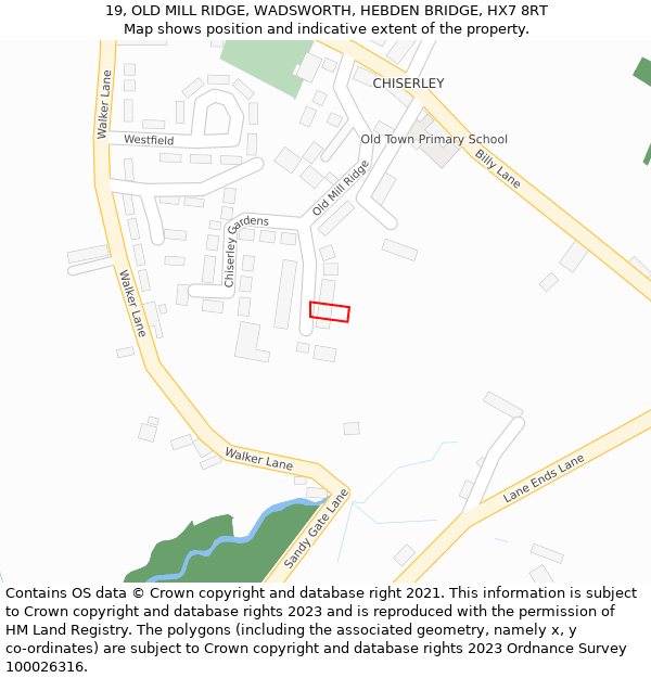 19, OLD MILL RIDGE, WADSWORTH, HEBDEN BRIDGE, HX7 8RT: Location map and indicative extent of plot