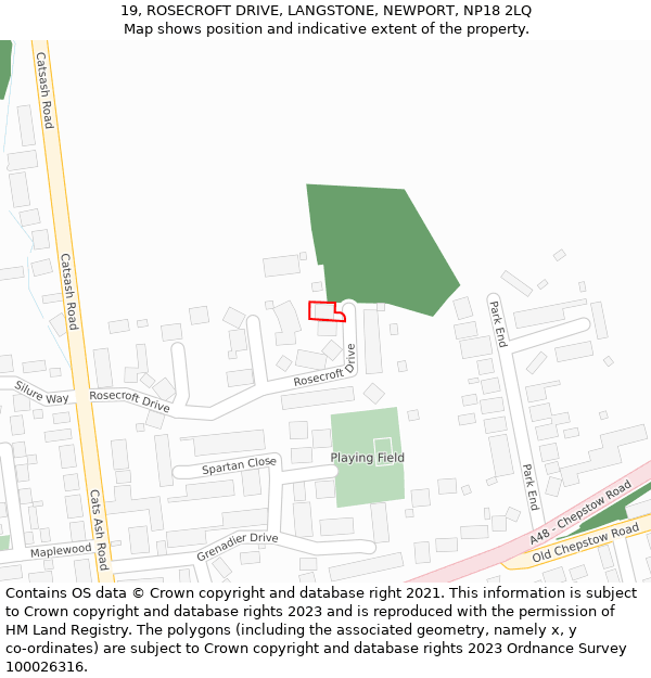 19, ROSECROFT DRIVE, LANGSTONE, NEWPORT, NP18 2LQ: Location map and indicative extent of plot