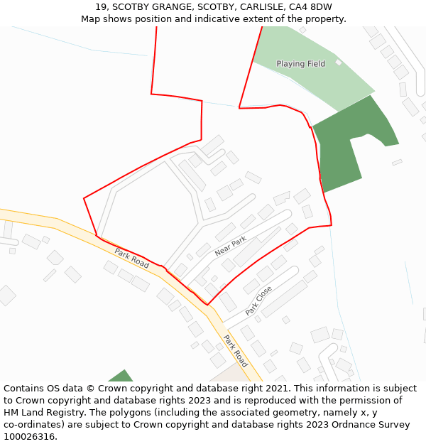 19, SCOTBY GRANGE, SCOTBY, CARLISLE, CA4 8DW: Location map and indicative extent of plot