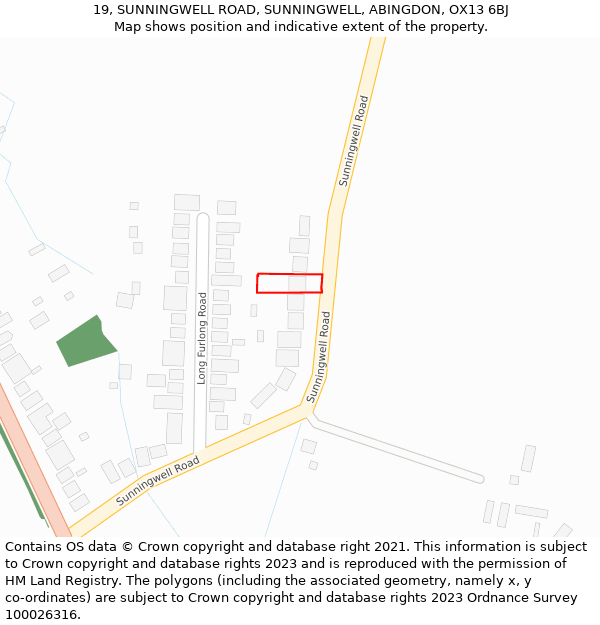 19, SUNNINGWELL ROAD, SUNNINGWELL, ABINGDON, OX13 6BJ: Location map and indicative extent of plot