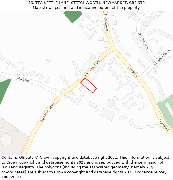 19, TEA KETTLE LANE, STETCHWORTH, NEWMARKET, CB8 9TP: Location map and indicative extent of plot