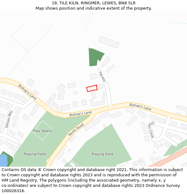 19, TILE KILN, RINGMER, LEWES, BN8 5LR: Location map and indicative extent of plot