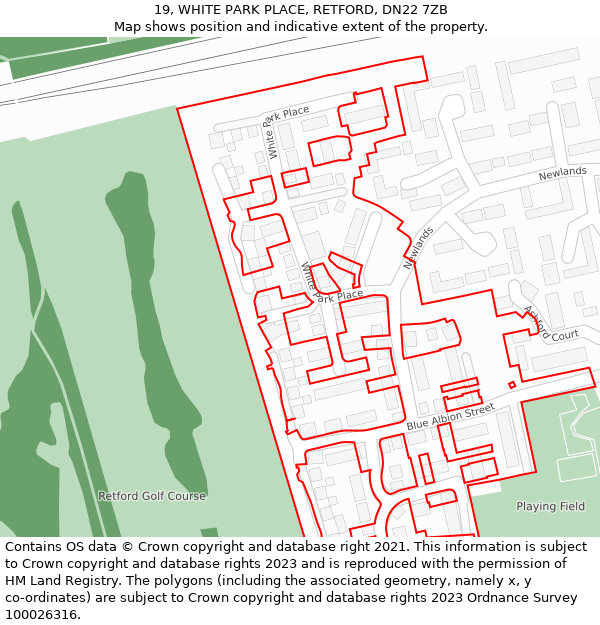 19, WHITE PARK PLACE, RETFORD, DN22 7ZB: Location map and indicative extent of plot