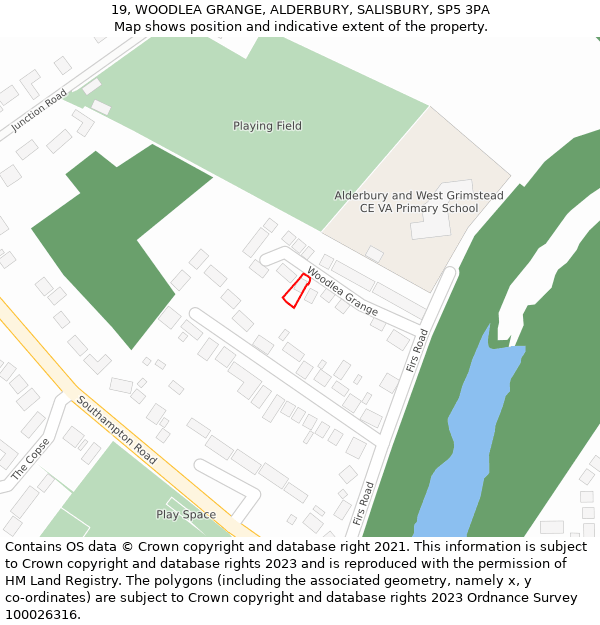 19, WOODLEA GRANGE, ALDERBURY, SALISBURY, SP5 3PA: Location map and indicative extent of plot